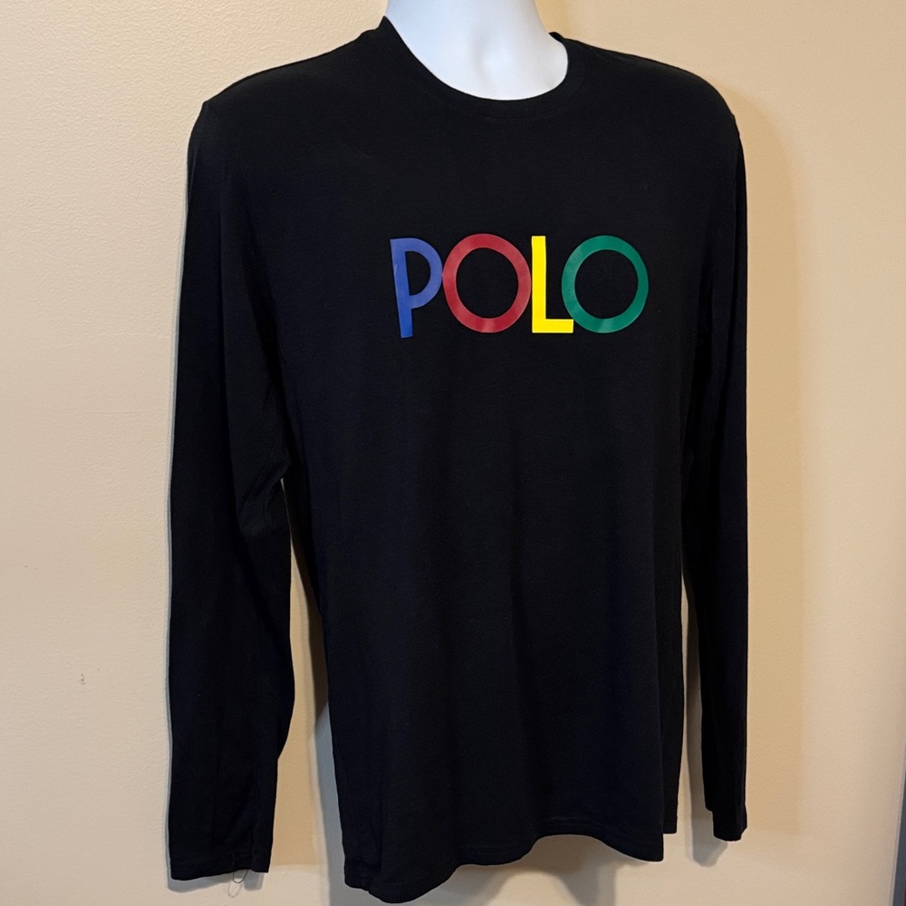 Polo by Ralph Lauren Black Tee with Multicolor Logo - Picture 2 of 10